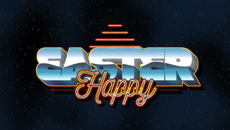 happy easter vibrant logo with colorful font and starry background