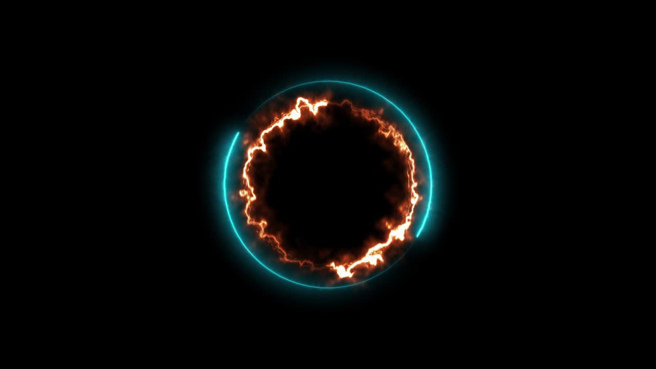 escena múltiple de círculo colorido movimiento de luz redonda abstracto en fondo negro