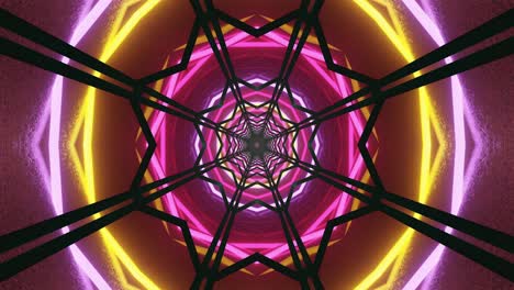 a captivating array of colorful geometric patterns continuously shifts and rotates, creating a mesmerizing kaleidoscopic effect that enhances any digital display with its vibrant energy
