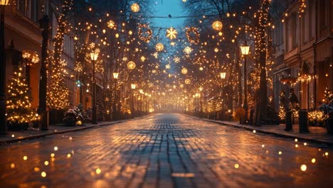 christmas street with lights