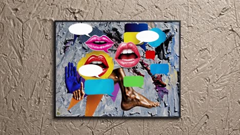 collage de arte pop de expresiones femeninas