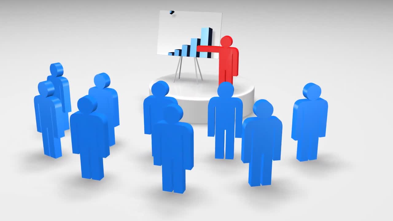 3d Man showing upward trend