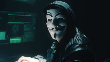 hacker in anonymous mask