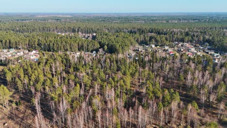 aerial view over the town saulkrasti and zvejniekciems, latvia