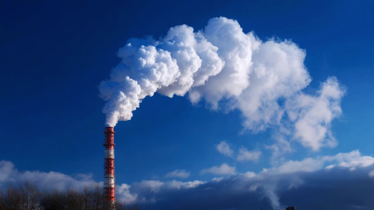 Smokestack emitting pollution into the atmosphere
