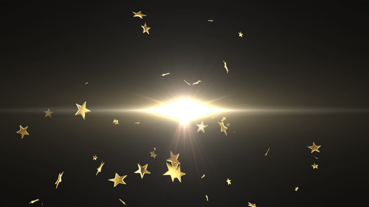 검은 바탕에 있는 밝은 반점과 별의 애니메이션