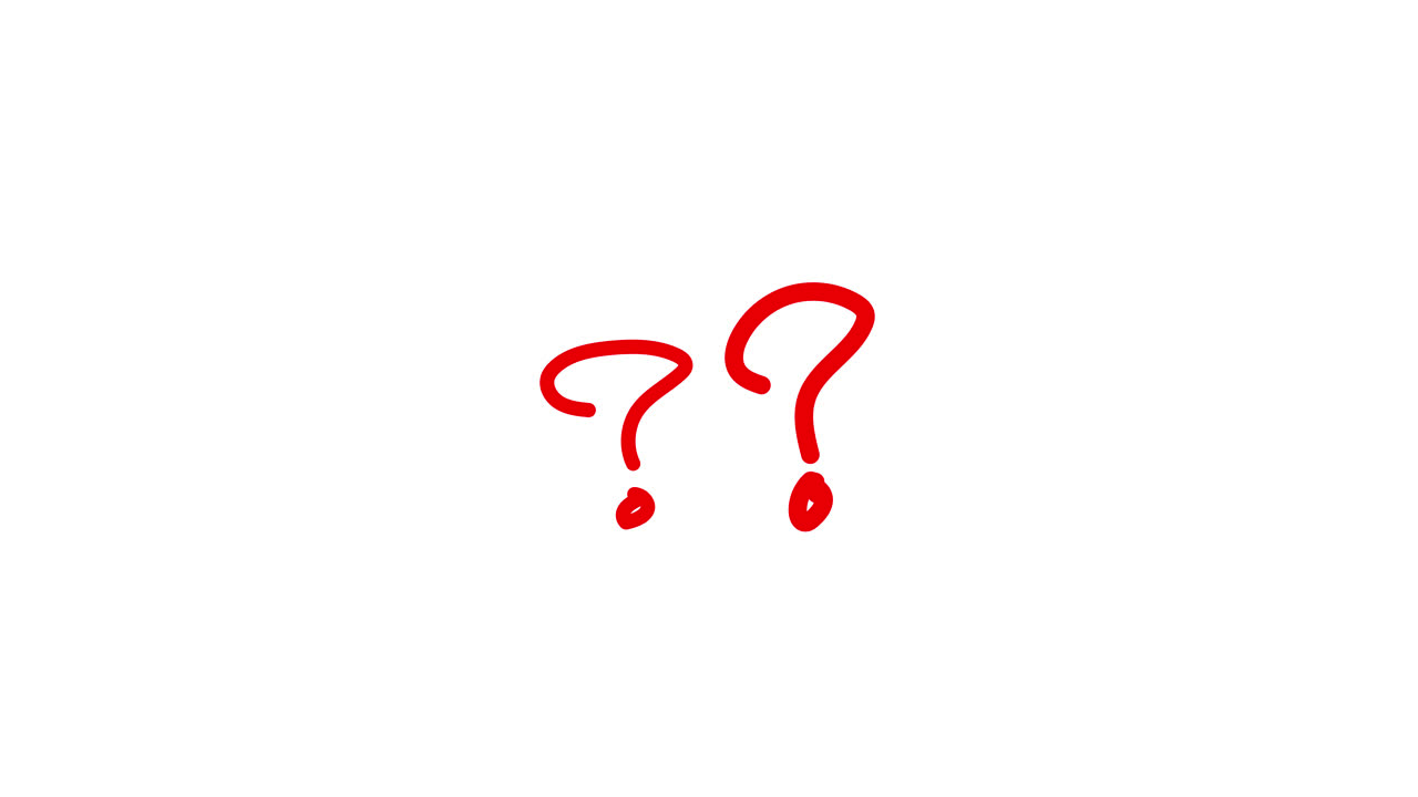 Animated Red Question Marks Appearing on White Background