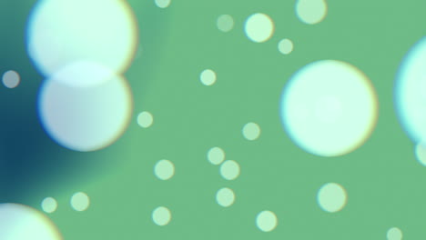 falling round glitters and particles on green fashion gradient