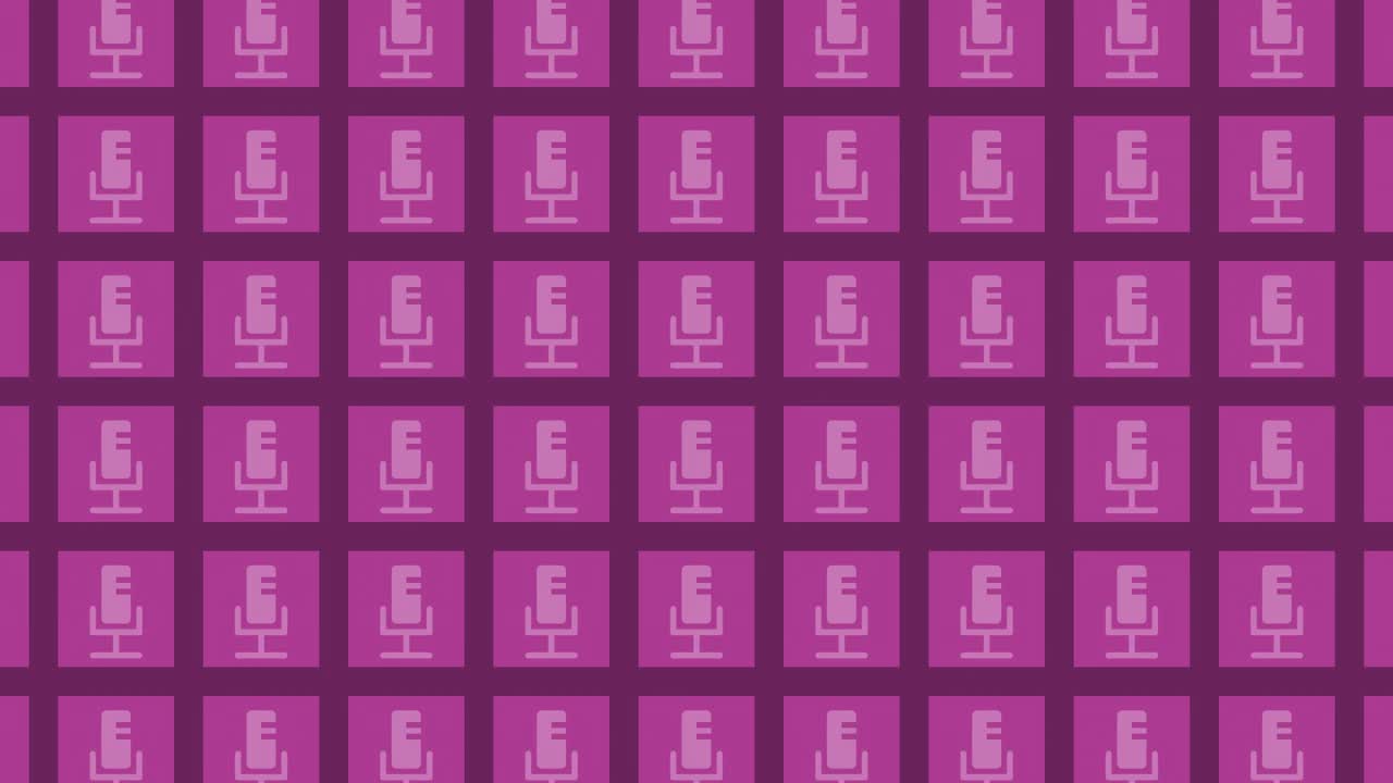 Purple Grid with Mic Icons