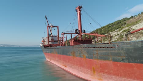 abandoned cargo ship at sea