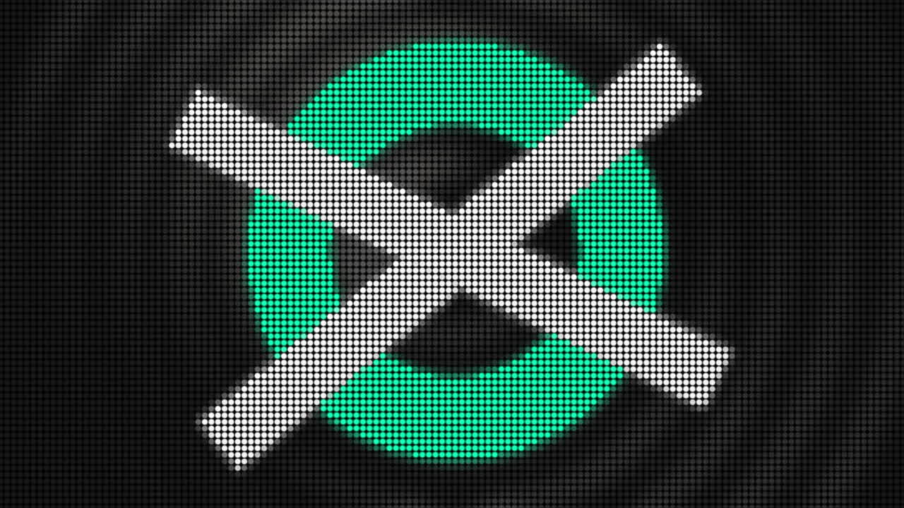 pantalla de led que muestra un círculo con una cruz