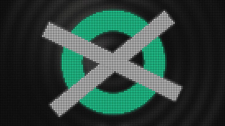LED Display Showing a Circle with a Cross