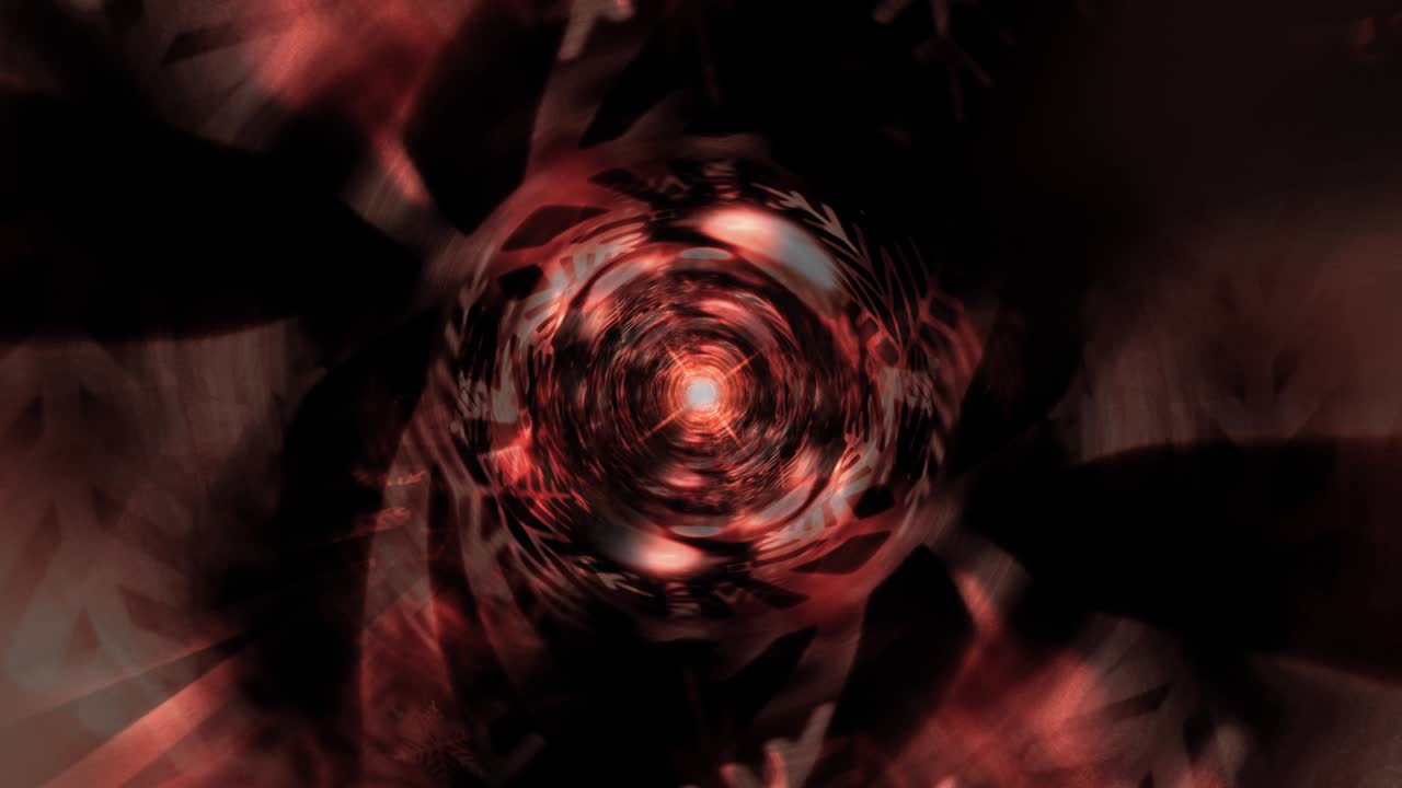 loop abstracto pastel oro copos de nieve bokeh con centro de llamarada luz túnel rotación animación. 4k arte 3d infinito bucle ciencia ficción coloridos copos de neve túnel de vórtice hiperespacio vuelo de viaje espacial en grungy oro agujero de gusano naranja