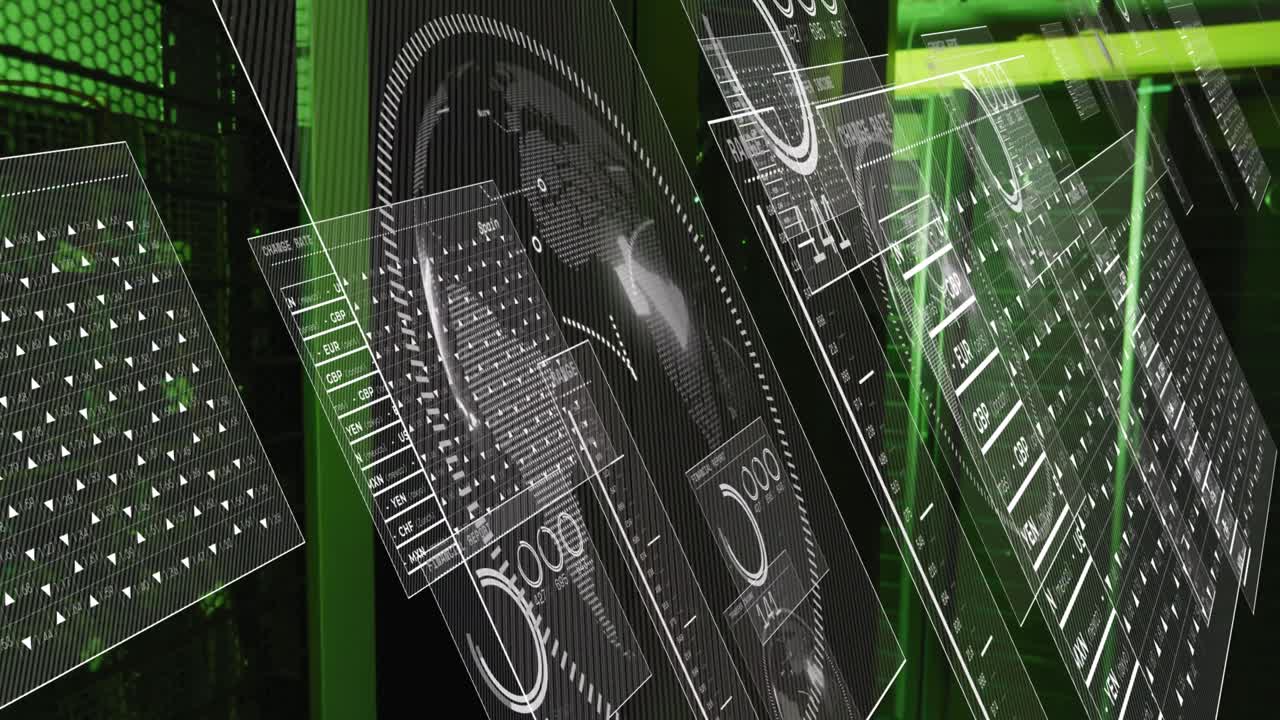 Animation of data processing over computer servers