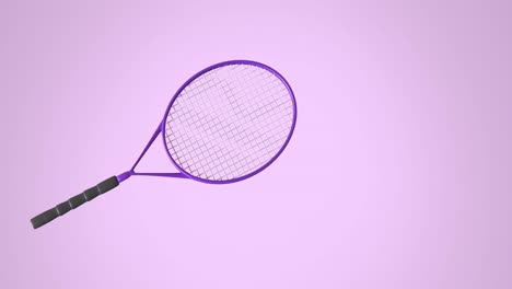 animation of tennis racket moving on pink background