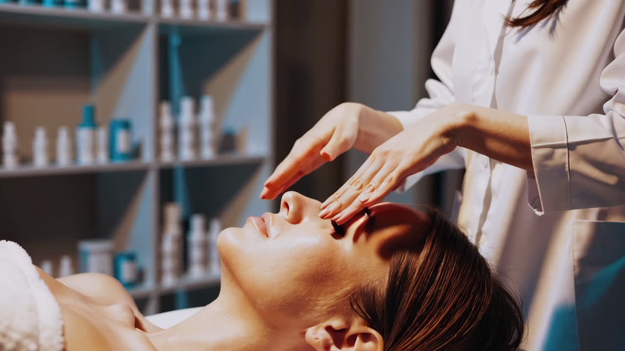 Facial Massage Treatment at a Spa