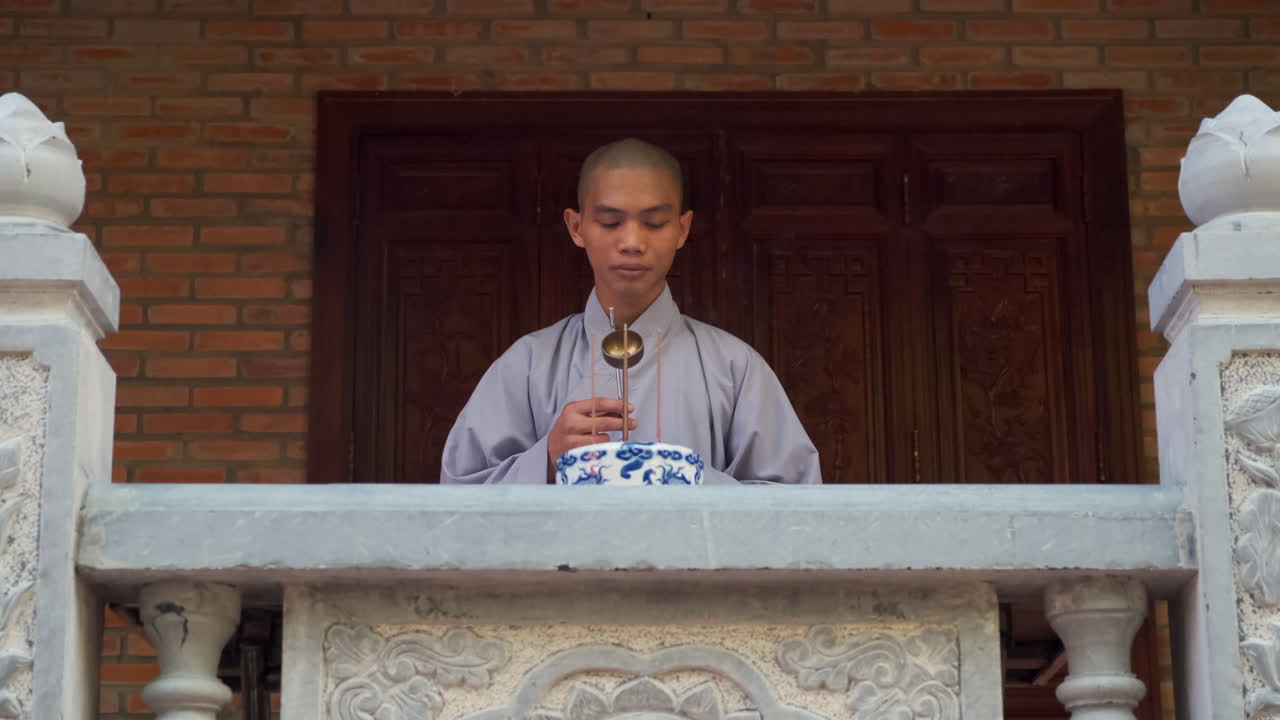 Buddhist Monk Offering Prayer