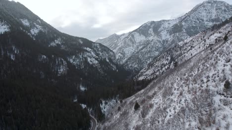 rugged winter beauty of american fork canyon captured by drone