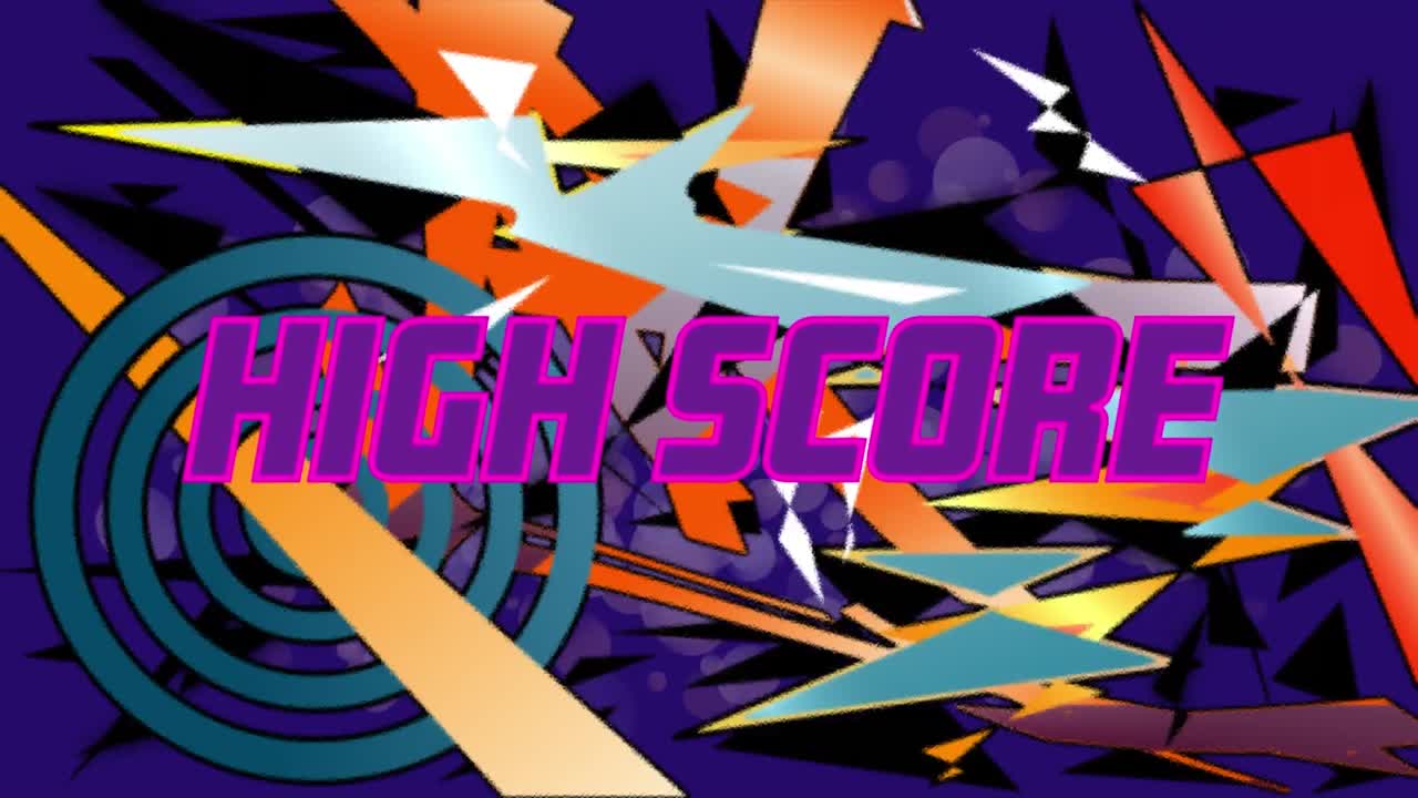 animación de texto de alta puntuación sobre formas