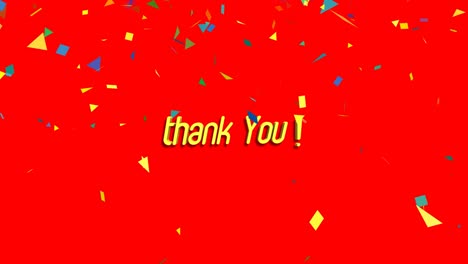 thank you motion graphics animation on red background. seamless loop animated background.