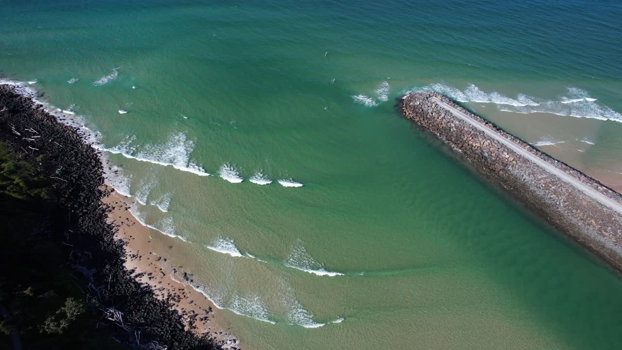 Tallebudgera Creek, Burnt Burleigh Headland In Queensland, Australia - Drone Shot