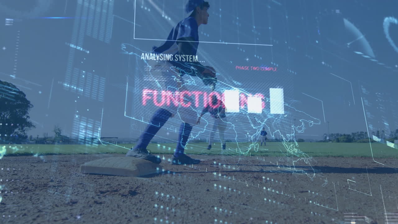 Animation of data processing over diverse female baseball players