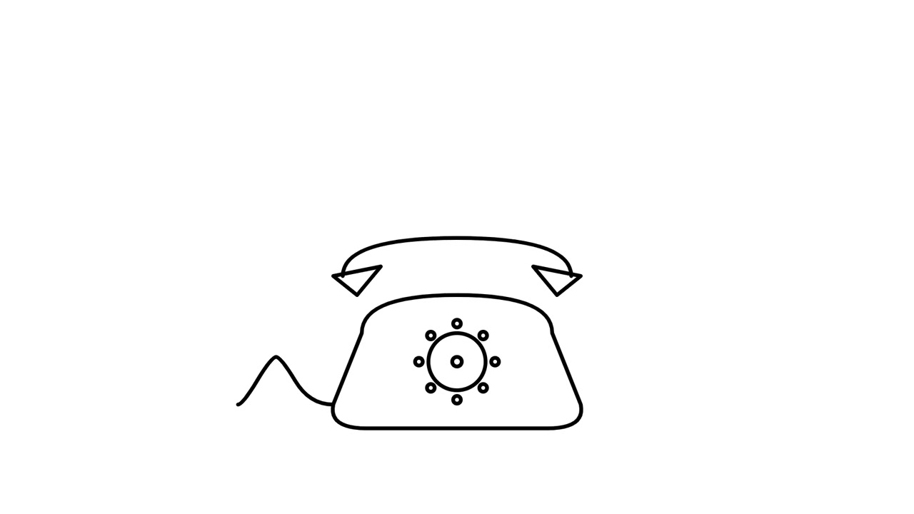 Animated Line Drawing of a Ringing Telephone
