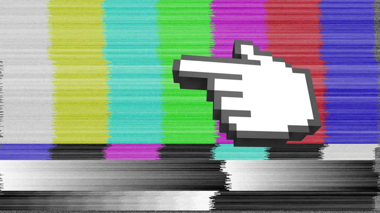 손 아이콘과 다채로운 정적