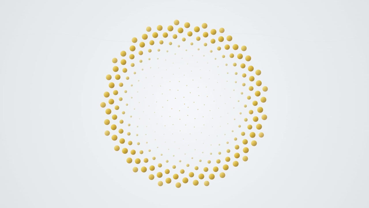 Abstract Golden Spheres Rotating in a Circular Pattern