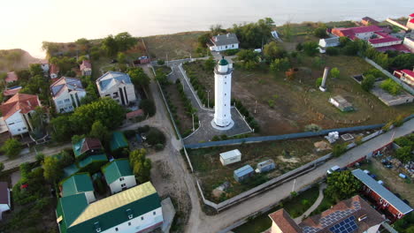 a beautiful lighthouse on the seashore