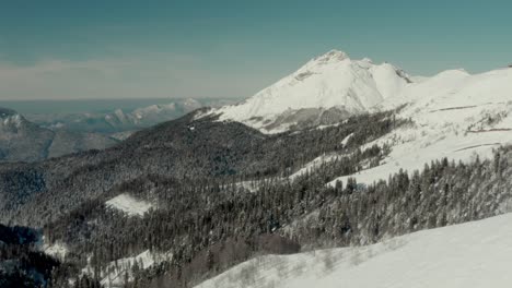winter scene of snow covered mountain wilderness