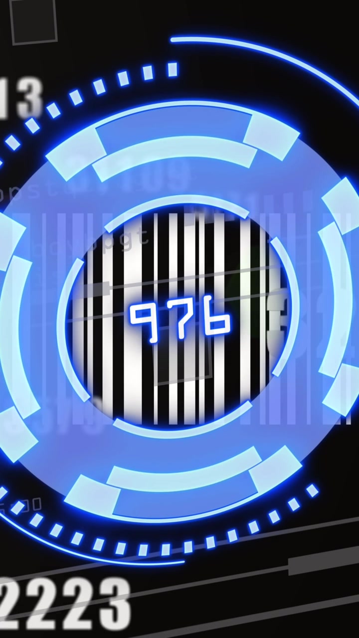 Animation of blue circle with numbers over numbers on black background