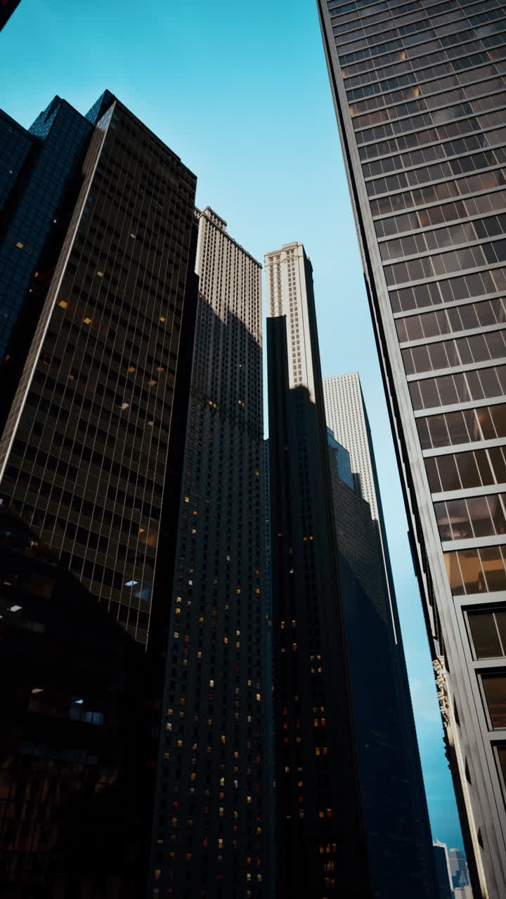 mirando los rascacielos de la ciudad