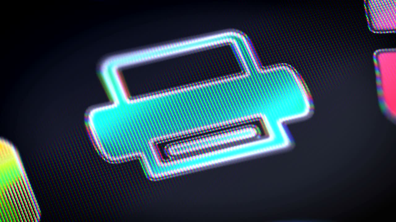 프린터 아이콘이 화면에 나타나면 루프를 니다.