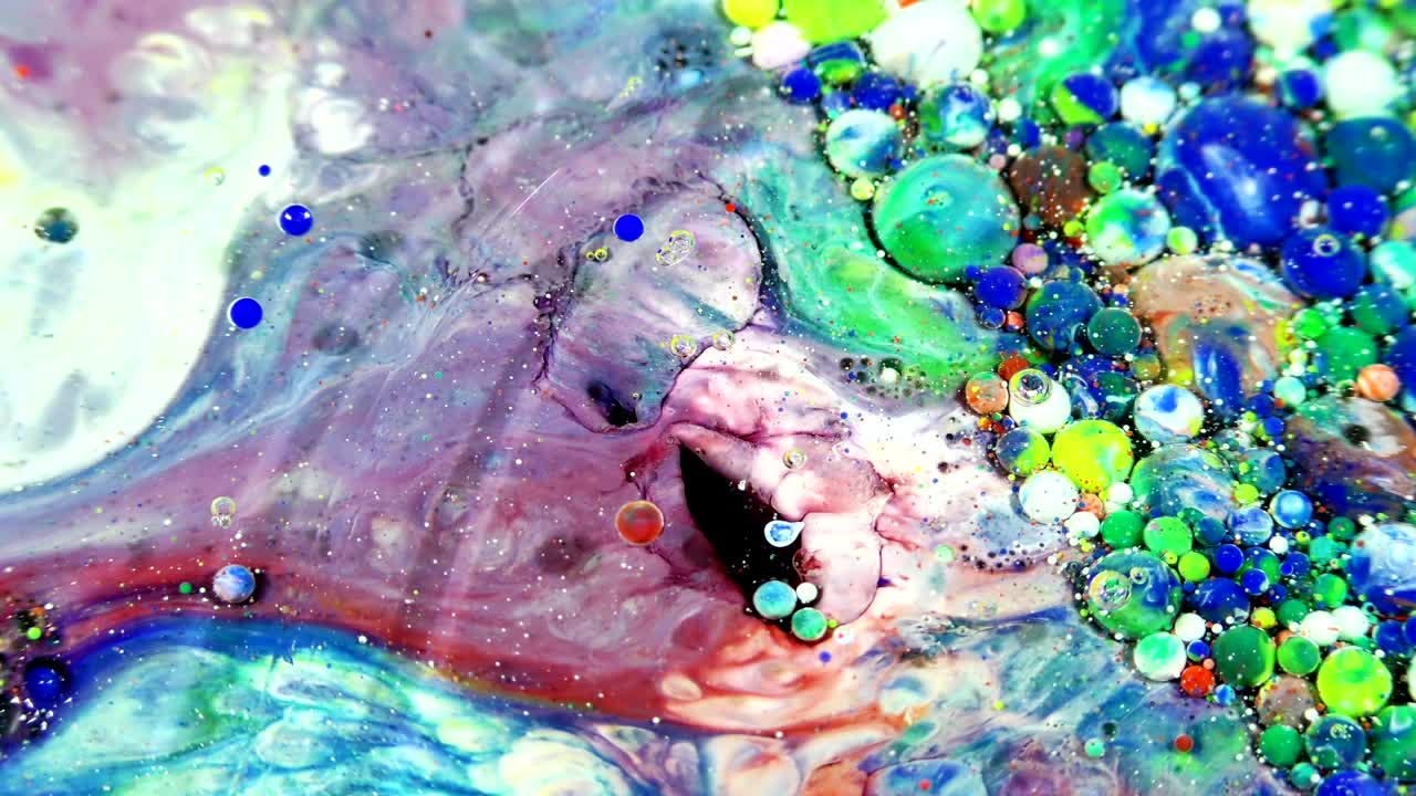 예술 잉크 페인트는 구에서 확산 폭발