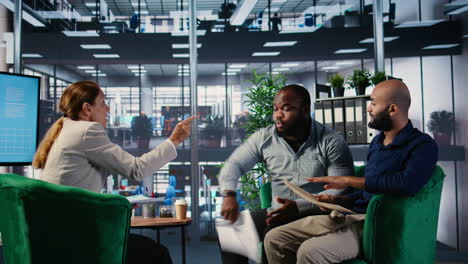 vertical video office life showing frustration and dispute during a business discussion