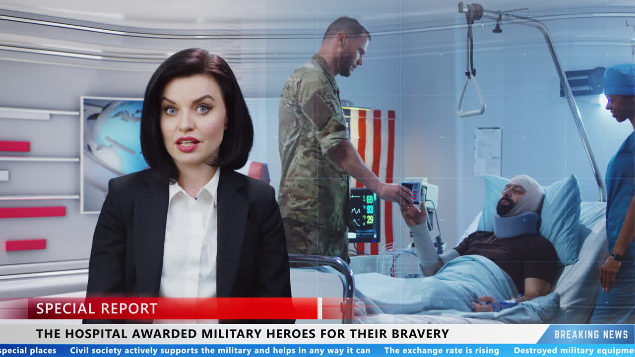 Female News Anchor About Military Hospital