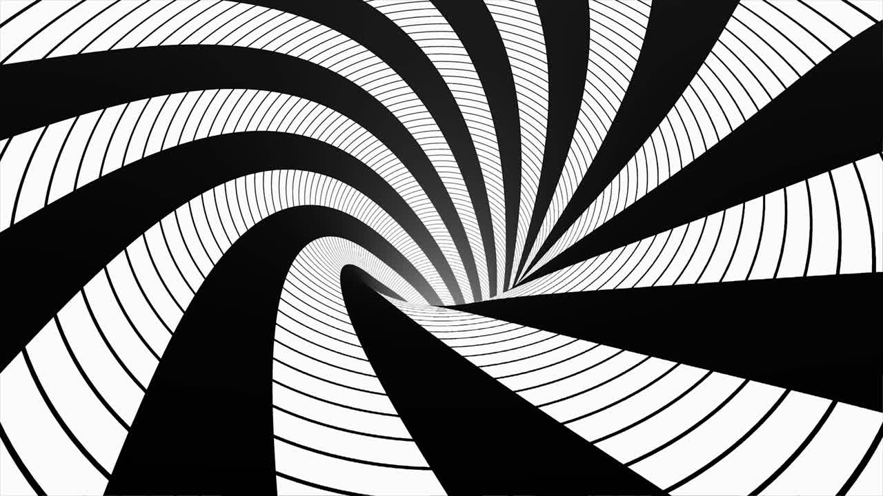 abstracto túnel espiral en blanco y negro ilusión óptica