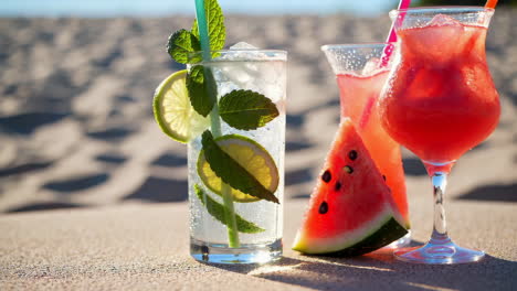 refreshing summer cocktails on the beach