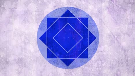 square and diamond design against textured purple background