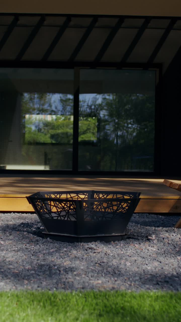 Modern Fire Pit on a Deck