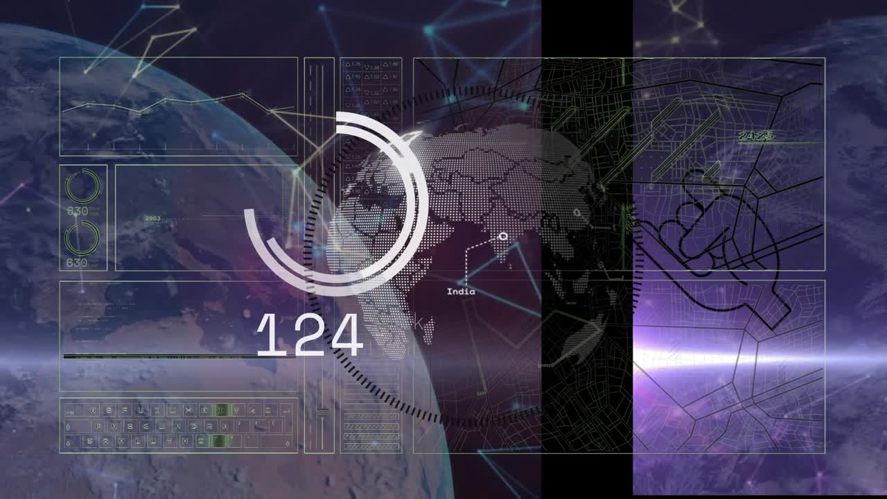 Animazione dell'elaborazione dati sul globo