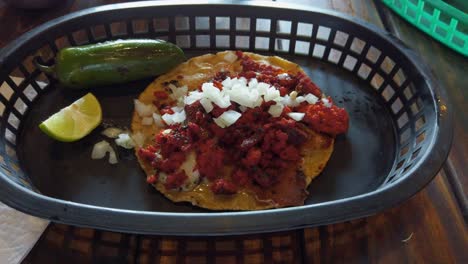 delicious tacos al pastor with chile jalapeño at a restaurant in guanajuato a