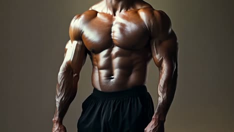 a man flexing his biceps in a gym setting