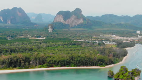 aerial of ao nang beach in krabi island, thailand
