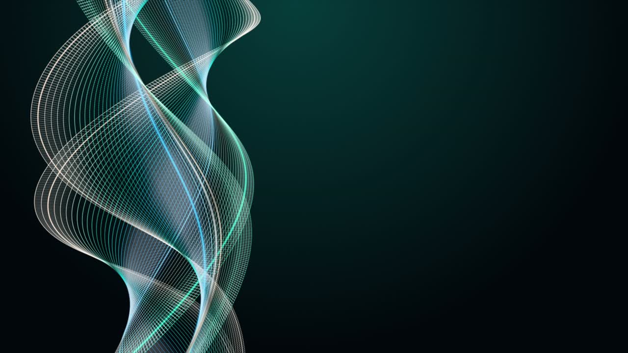 animación fantástica con objeto de onda de rayas en cámara lenta y espacio para texto, 4096x2304 bucle 4k