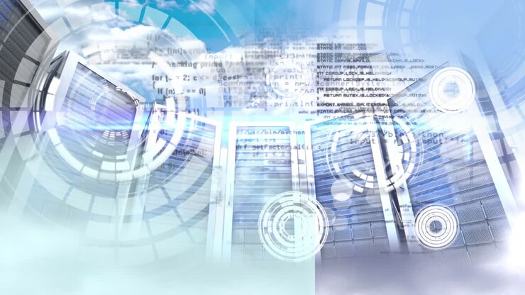 Data center with text