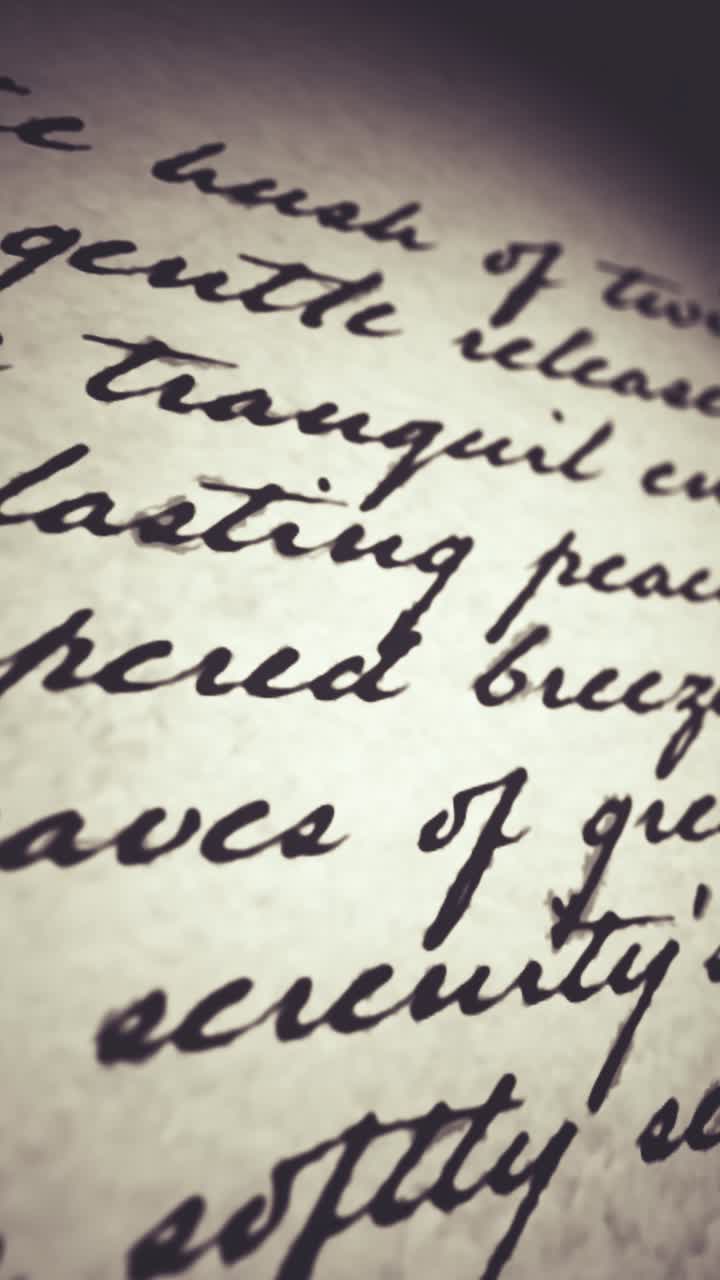 Close Up of Elegant Handwritten Text on Vintage Paper
