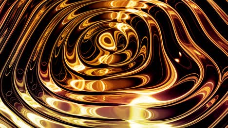 looped abstract background with wavy sparkling golden liquid pattern on shiny glossy surface. viscous blue fluid like surface of gold foil or brilliant glass. beautiful creative festive backdrop.