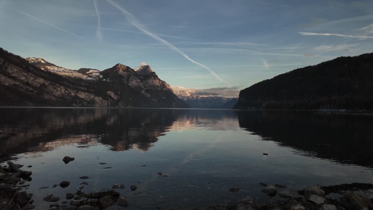 Walensee lake Walen Switzerland golden hour nature alpine landscape